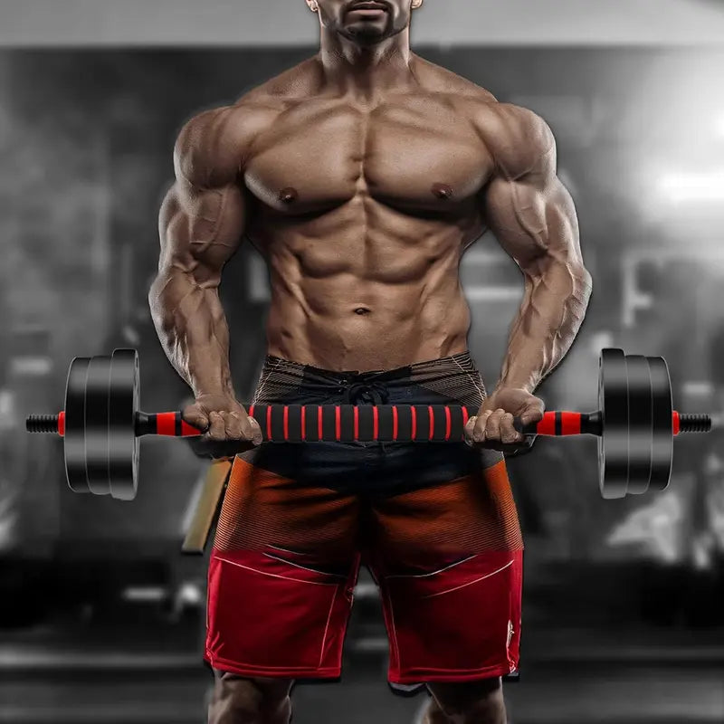 22/44bls Adjustable Dumbbell Set for Home Gym Fitness Weight Plates, 3-in-1 Ergonomic Modes, Heavy Duty Cast for Strength Training Barbell Weight Set Exercise Equipment