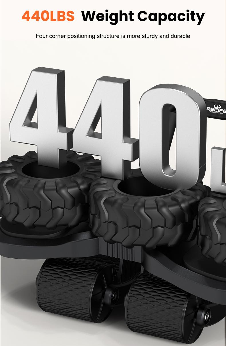 Abdominal Exercise Machine Ab Roller 4-Wheels with Elbow Support Automatic Rebound Abdominal Wheel Abs Workout Equipment for Core Workout Deals for You