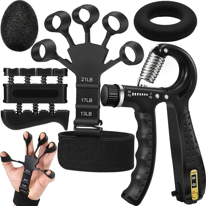 The contest of strength-- Hand Grip Strengthener Kit 5 Pack Forearm Grip Adjustable Resistance Hand Gripper, gripper ,forearm veins
