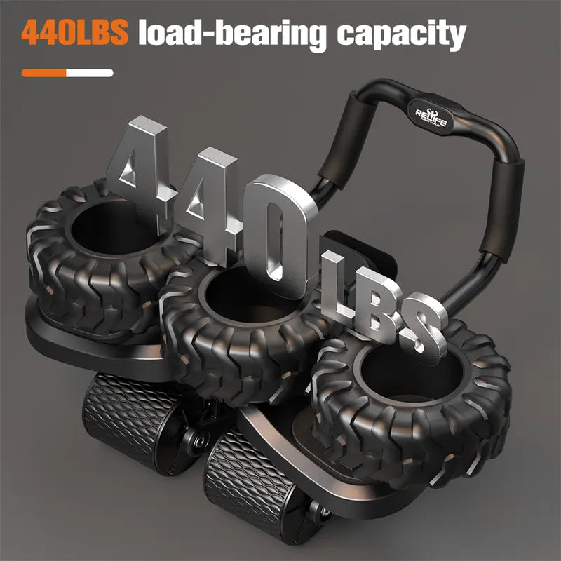 Abdominal Exercise Machine Ab Roller 4-Wheels with Elbow Support Automatic Rebound Abdominal Wheel Abs Workout Equipment for Core Workout Deals for You