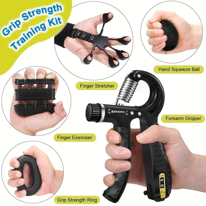 The contest of strength-- Hand Grip Strengthener Kit 5 Pack Forearm Grip Adjustable Resistance Hand Gripper, gripper ,forearm veins