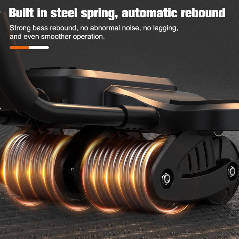 Abdominal Exercise Machine Ab Roller 4-Wheels with Elbow Support Automatic Rebound Abdominal Wheel Abs Workout Equipment for Core Workout Deals for You