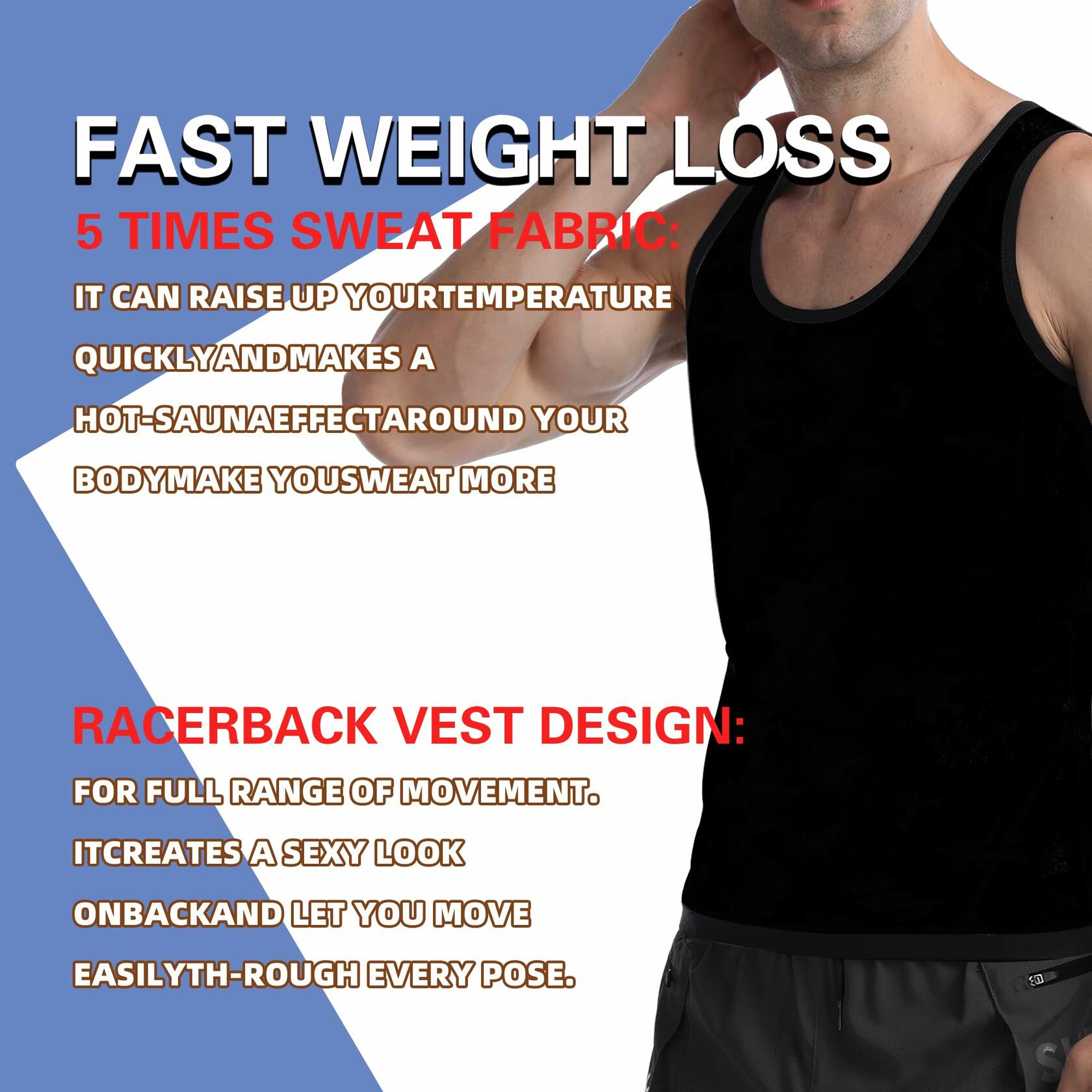 YEESHIN Sauna Sweat Vest for Men Compression Workout Tank Top SM