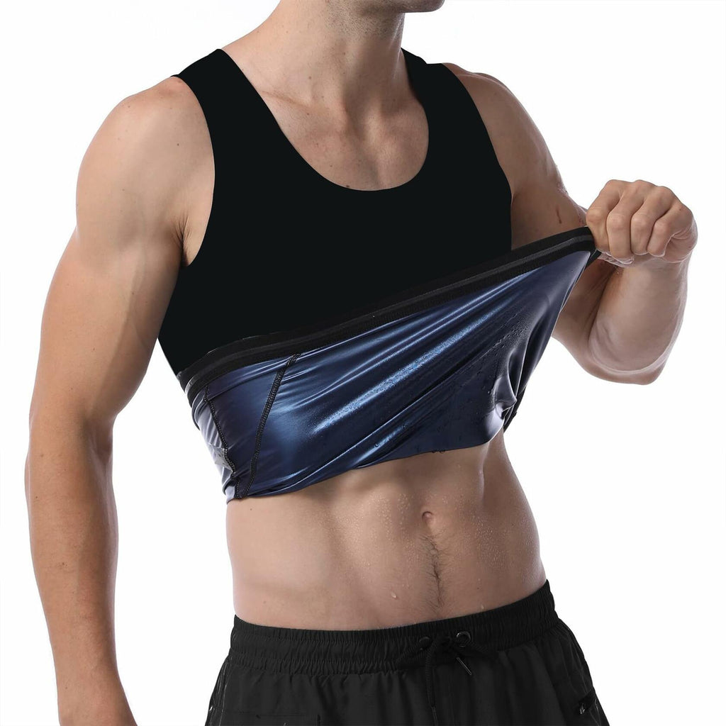 YEESHIN Sauna Sweat Vest for Men Compression Workout Tank Top SM