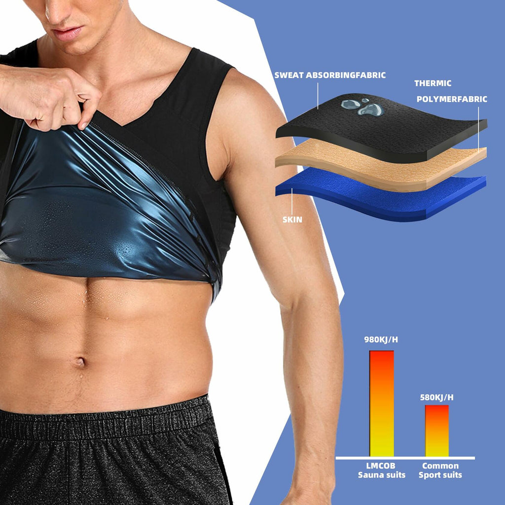 YEESHIN Sauna Sweat Vest for Men Compression Workout Tank Top SM