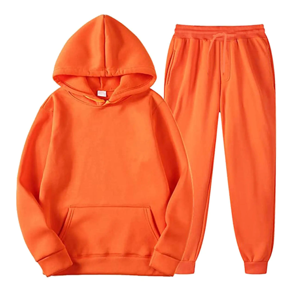 Sweat Suits for Men 2 Piece Set Sport Outfits Pullover Hoodie Sweatshirt Tracksuit & Joggers Sweatpants Sweatsuit Set Orange